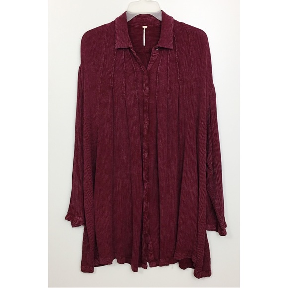 Free People Spin Me Shirt Dress Oversized Tunic - Picture 5 of 8